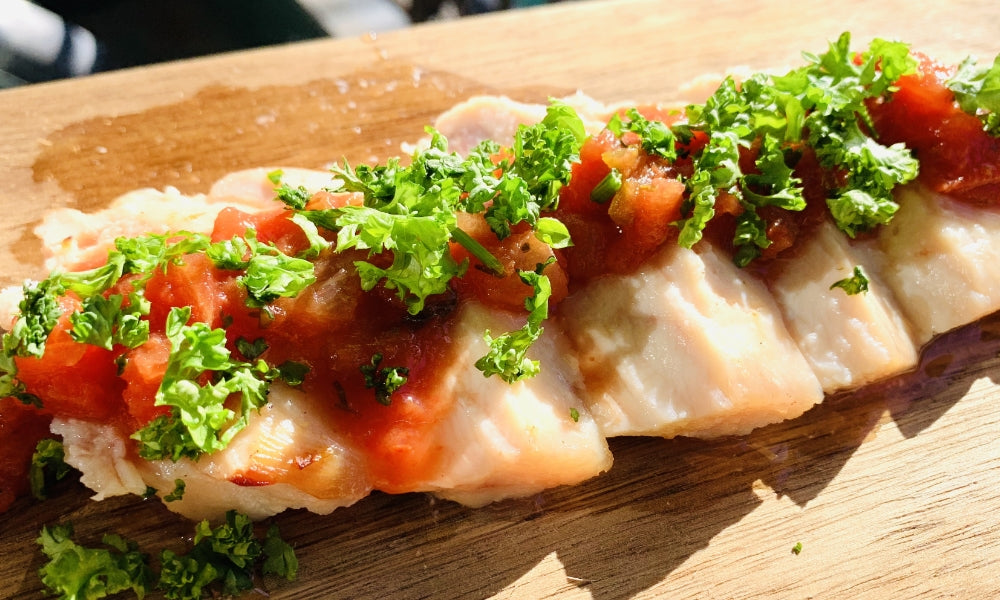 鶏むね肉の塩麹サルサ焼き